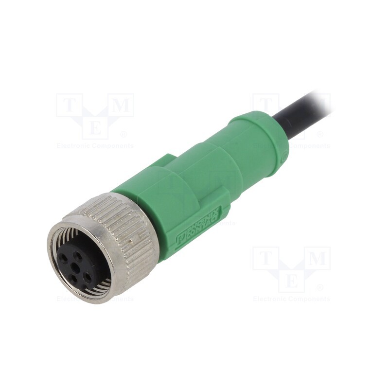 1 pcs x PHOENIX CONTACT - SAC-4P-3,0-PVC/M12FS - Connection lead, M12, PIN: 4, straight, 3m, plug, 250VAC, 4A, PVC