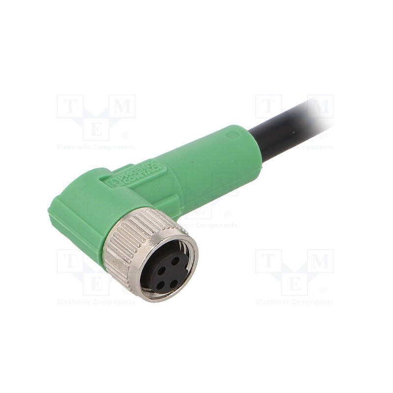 1 pcs x PHOENIX CONTACT - SAC-4P-3,0-PVC/M8FR - Connection lead, M8, PIN: 4, angled, 3m, plug, 30VAC, 4A, -25÷90°C