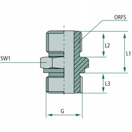 Hydraulic connector adapter 9 16 orfs x 3 8 bsp