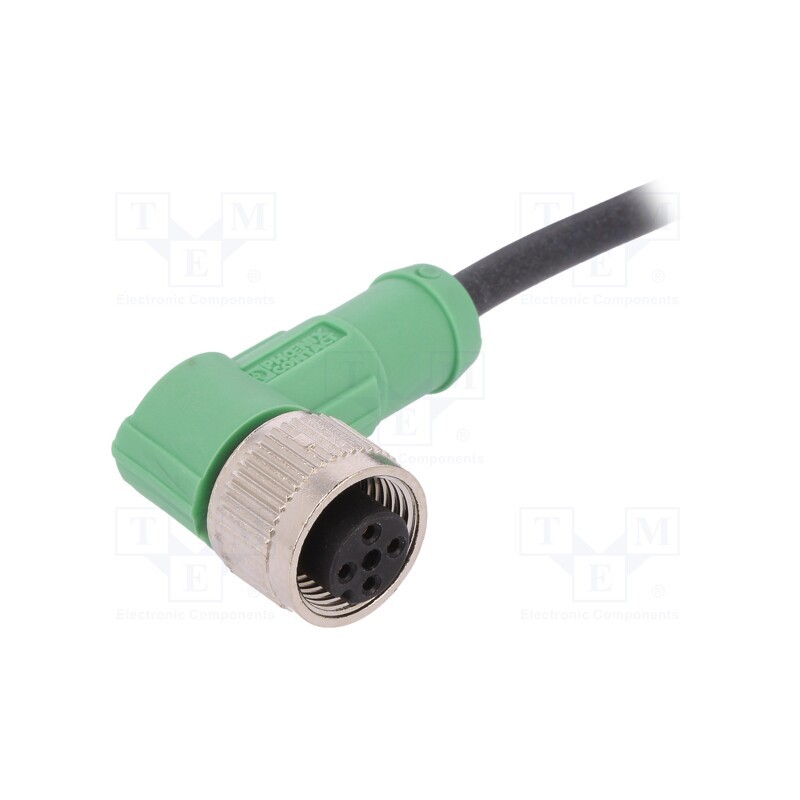 1 pcs x PHOENIX CONTACT - SAC-4P-5,0-PUR/M12FR - Connection lead, M12, PIN: 4, angled, 5m, plug, 250VAC, 4A, -25÷90°C