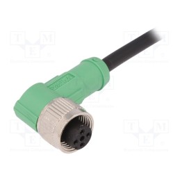 1 pcs x PHOENIX CONTACT - SAC-4P-5,0-PVC/M12FR - Connection lead, M12, PIN: 4, angled, 5m, plug, 250VAC, 4A, -25÷90°C