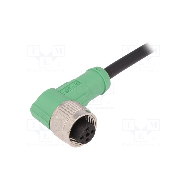 1 pcs x PHOENIX CONTACT - SAC-4P-5,0-PVC/M12FR - Connection lead, M12, PIN: 4, angled, 5m, plug, 250VAC, 4A, -25÷90°C