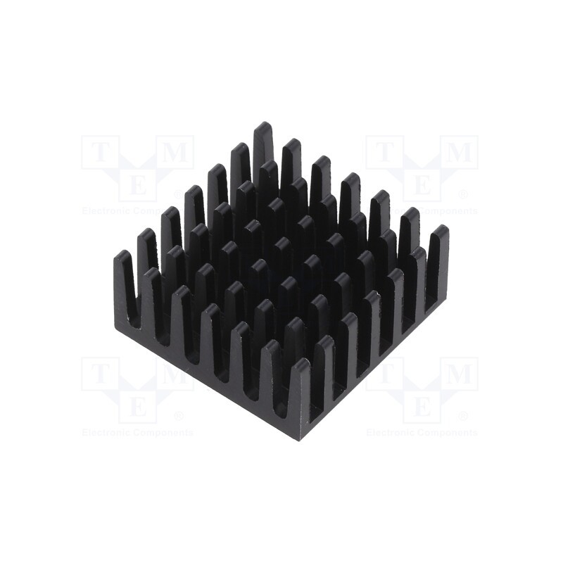 1 pcs x Wakefield Thermal - 625-45AB - Heatsink: extruded, grilled, BGA, black, L: 25mm, W: 25mm, H: 11.4mm