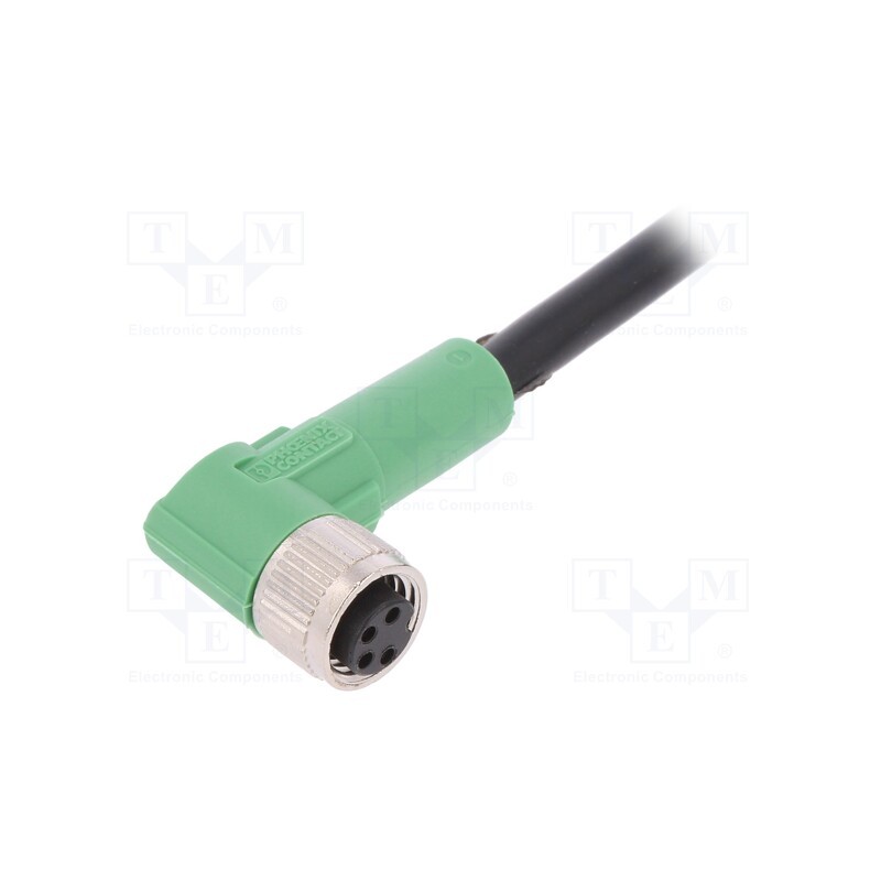 1 pcs x PHOENIX CONTACT - SAC-4P-5,0-PVC/M8FR - Connection lead, M8, PIN: 4, angled, 5m, plug, 30VAC, 4A, -25÷90°C