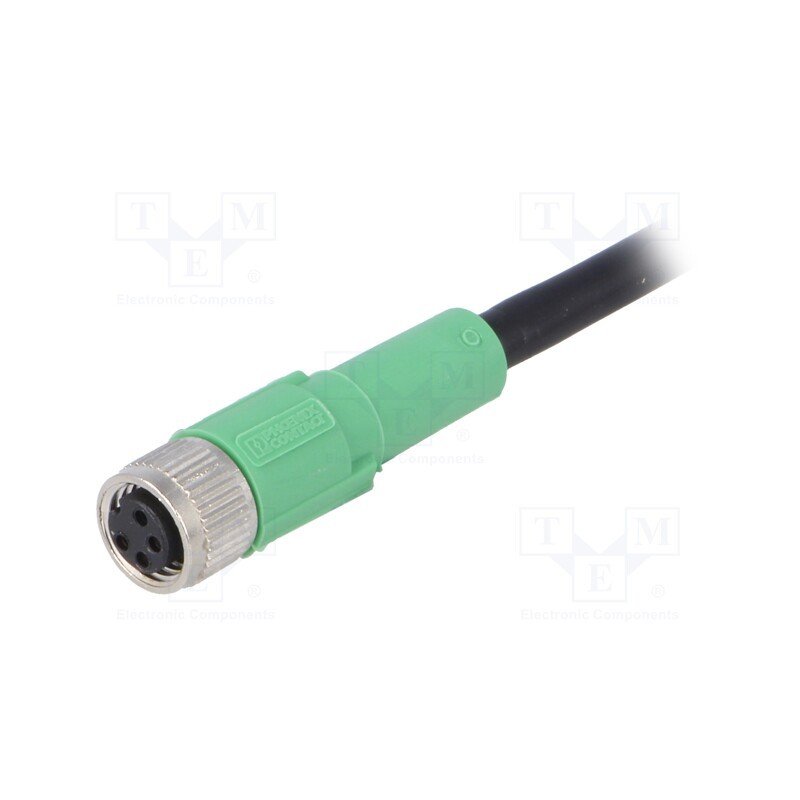 1 pcs x PHOENIX CONTACT - SAC-4P-5,0-PVC/M8FS - Connection lead, M8, PIN: 4, straight, 5m, plug, 30VAC, 4A, -25÷90°C