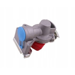 Double-circuit connector with valve, red 22x1 5 polmo