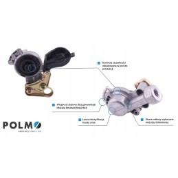 Double-circuit connector with valve, red 16x1 5 polmo