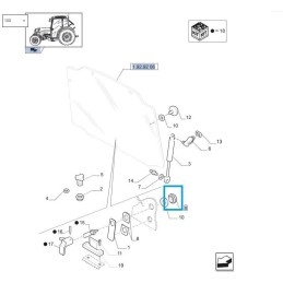 Mirror knob new holland case m8x16 5120540 c