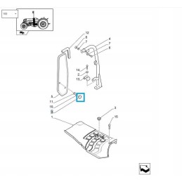 Mirror knob new holland case m8x16 5120540 c