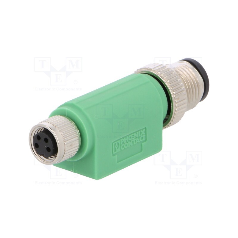 1 pcs x PHOENIX CONTACT - SAC-4P-M12MS-M8FS - Adapter, PIN: 4, straight, 30VAC, 4A, -25÷90°C, 30VDC