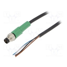 1 pcs x PHOENIX CONTACT - SAC-4P-M8MS/3,0-PUR - Connection lead, M8, PIN: 4, straight, 3m, plug, 30VAC, 4A, -25÷90°C