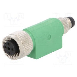 1 pcs x PHOENIX CONTACT - SAC-4P-M8MS-M12FS - Adapter, PIN: 4, straight, 30VAC, 4A, -25÷90°C, 30VDC