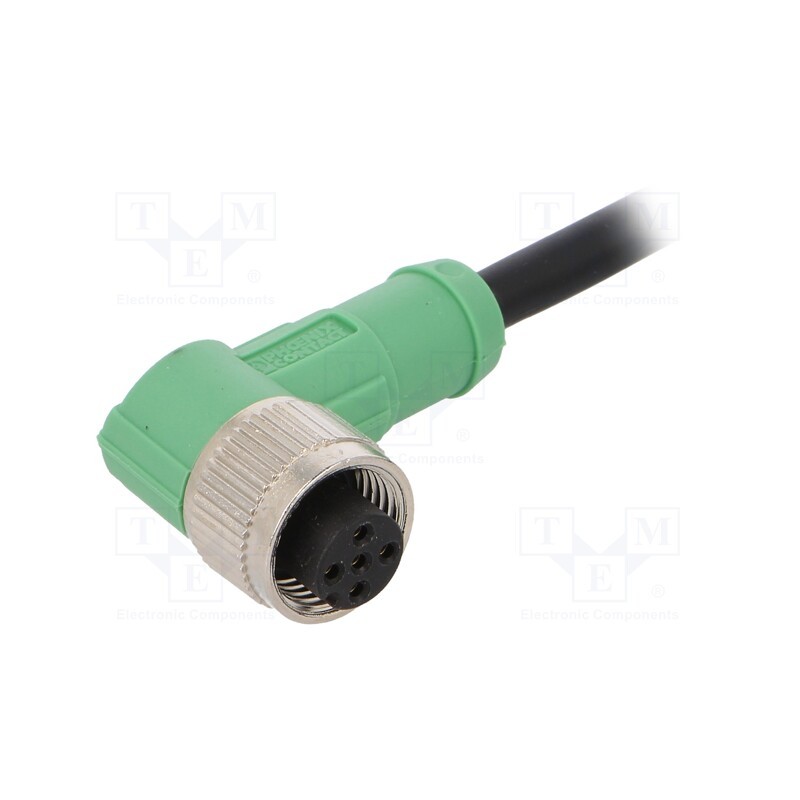 1 pcs x PHOENIX CONTACT - SAC-5P-1,5-PVC/M12FR - Connection lead, M12, PIN: 5, angled, 1.5m, plug, 60VAC, 4A, -25÷90°C