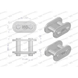 Chain lock, straight plate, z08b 1 Warynski