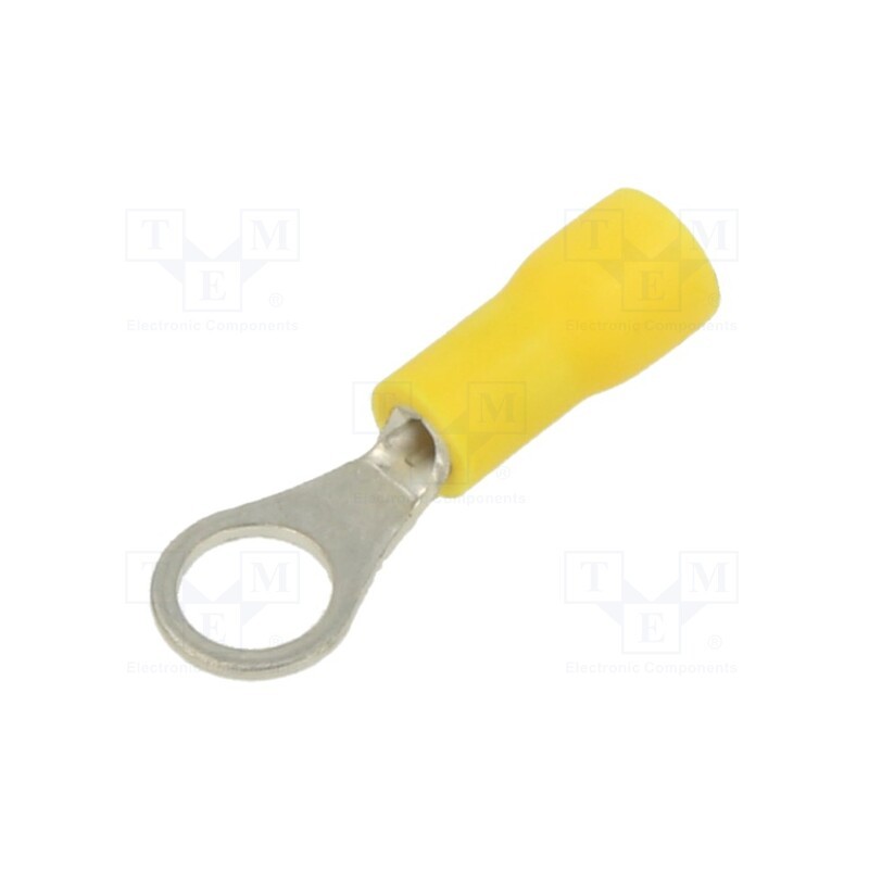5 pcs x PANDUIT - PV22-6R-MYY - Tip: ring, Ø: 3.5mm, crimped, for cable, insulated, tinned, yellow