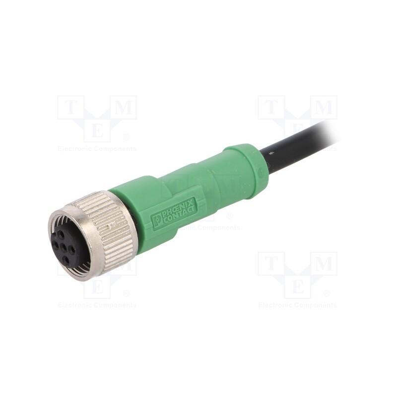 1 pcs x PHOENIX CONTACT - SAC-5P-3,0-PVC/M12FS - Connection lead, M12, PIN: 5, straight, 3m, plug, 60VAC, 4A, -25÷90°C