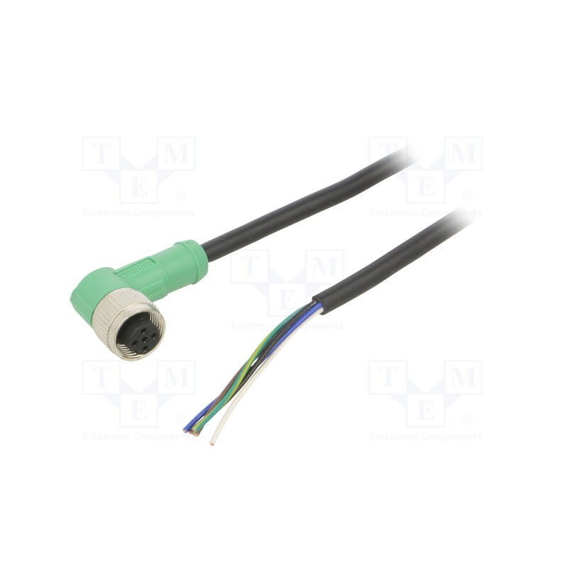 1 pcs x PHOENIX CONTACT - SAC-5P-5,0-PVC/M12FR - Connection lead, M12, PIN: 5, angled, 5m, plug, 60VAC, 4A, -25÷90°C