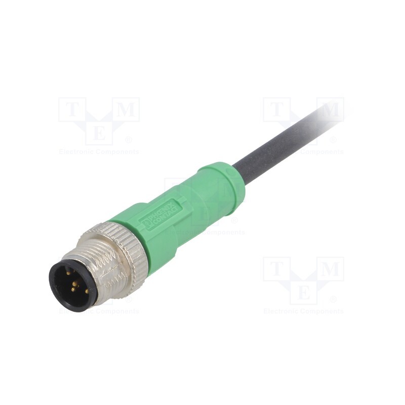 1 pcs x PHOENIX CONTACT - SAC-5P-M12MS/1,5-PUR - Connection lead, M12, PIN: 5, straight, 1.5m, plug, 60VAC, 4A, PUR