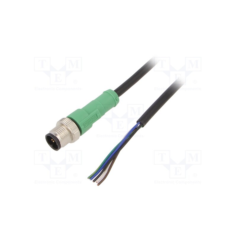 1 pcs x PHOENIX CONTACT - SAC-5P-M12MS/1,5-PVC - Connection lead, M12, PIN: 5, straight, 1.5m, plug, 60VAC, 4A, PVC