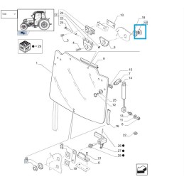 Mirror knob new holland case m8x16 5120540