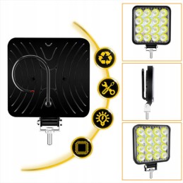 Work lamp 16 LED rectangular 12v 24v el042