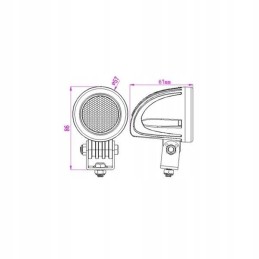 Small flood halogen work lamp 1LED 10 30V 720lm