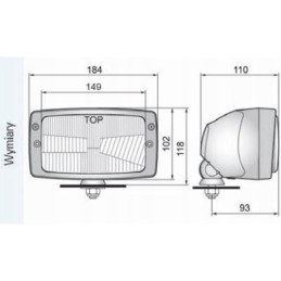 Headlight 184x102mm h4 r2 zetor proxima forterra