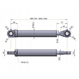 Single-sided cylinder cj2f50 40 500 warynski