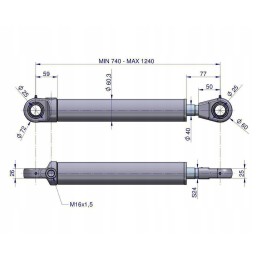 Single-sided cylinder cj2f50 40 500 warynski