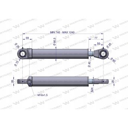 Single-sided cylinder cj2f50 40 500 warynski