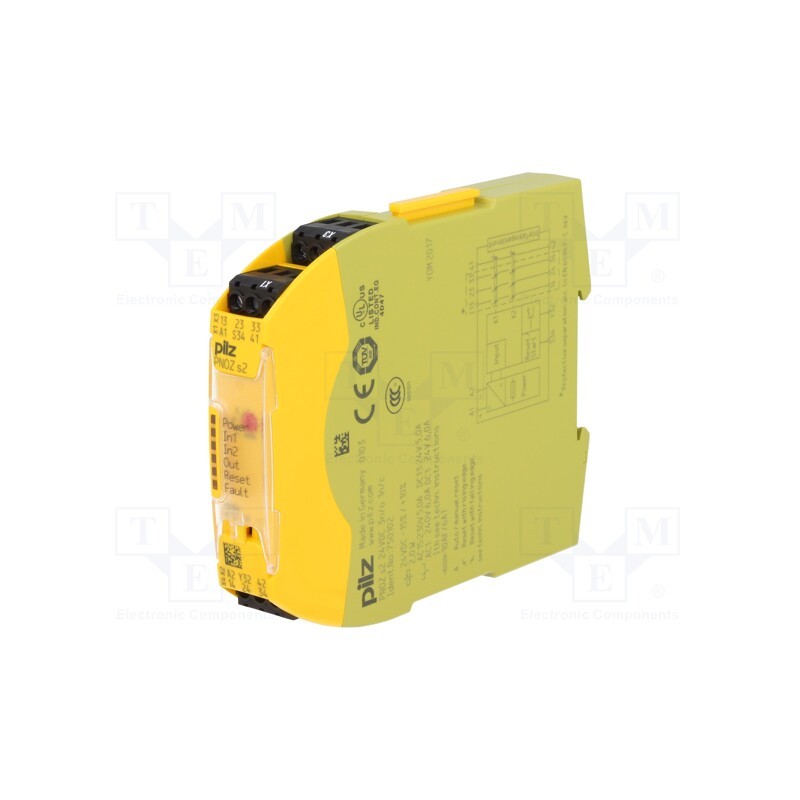 1 pcs x PILZ - 750102 - Module: safety relay, PNOZ s2, Usup: 24VDC, IN: 2, OUT: 5, -10÷55°C