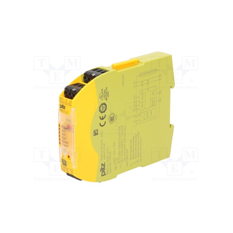 1 pcs x PILZ - 750103 - Module: safety relay, PNOZ s3, Usup: 24VDC, IN: 3, OUT: 3, -10÷55°C
