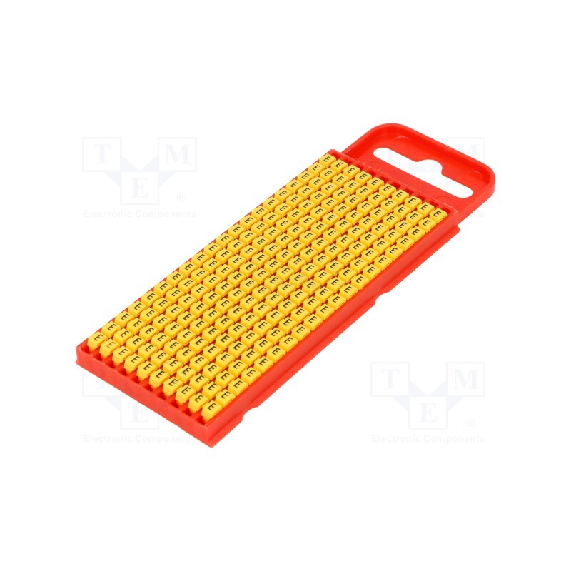 200 pcs x HELLERMANNTYTON - 561-01054 - Markers, Marking: E, 2÷2.8mm, polyamide, yellow, -40÷85°C, push-in
