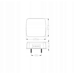 Universal LED rear lamp with 4 functions