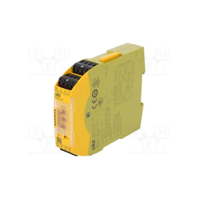 1 pcs x PILZ - 750105 - Module: safety relay, PNOZ s5, Usup: 24VDC, IN: 3, OUT: 4, -10÷55°C