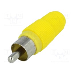 5 pcs x NINIGI - CC-004 - Plug, RCA, male, straight, soldering, yellow, for cable