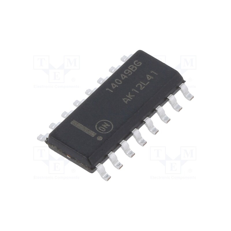 1 pcs x ONSEMI - MC14049BDG - IC: digital, buffer,inverting, Ch: 6, SMD, SO16, 3÷18VDC, -55÷125°C