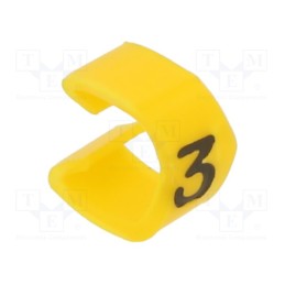 200 pcs x WEIDMu00dcLLER - CLI O 30-3 GE/SW 3 MP - Markers, Marking: 3, 4÷5mm, PVC, yellow, -30÷80°C, push-in, CLI O