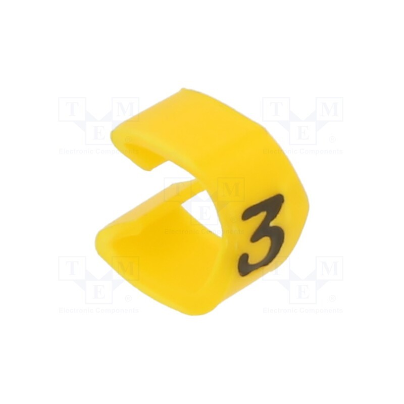 200 pcs x WEIDMu00dcLLER - CLI O 30-3 GE/SW 3 MP - Markers, Marking: 3, 4÷5mm, PVC, yellow, -30÷80°C, push-in, CLI O