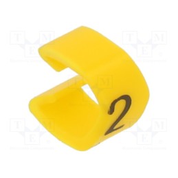 200 pcs x WEIDMu00dcLLER - CLI O 30-3 GE/SW 2 MP - Markers, Marking: 2, 4÷5mm, PVC, yellow, -30÷80°C, push-in, CLI O