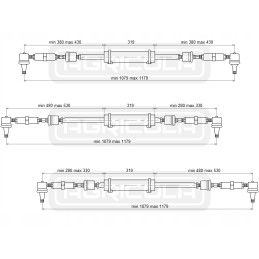 Power steering cylinder 2x100 uniw hydrolider set