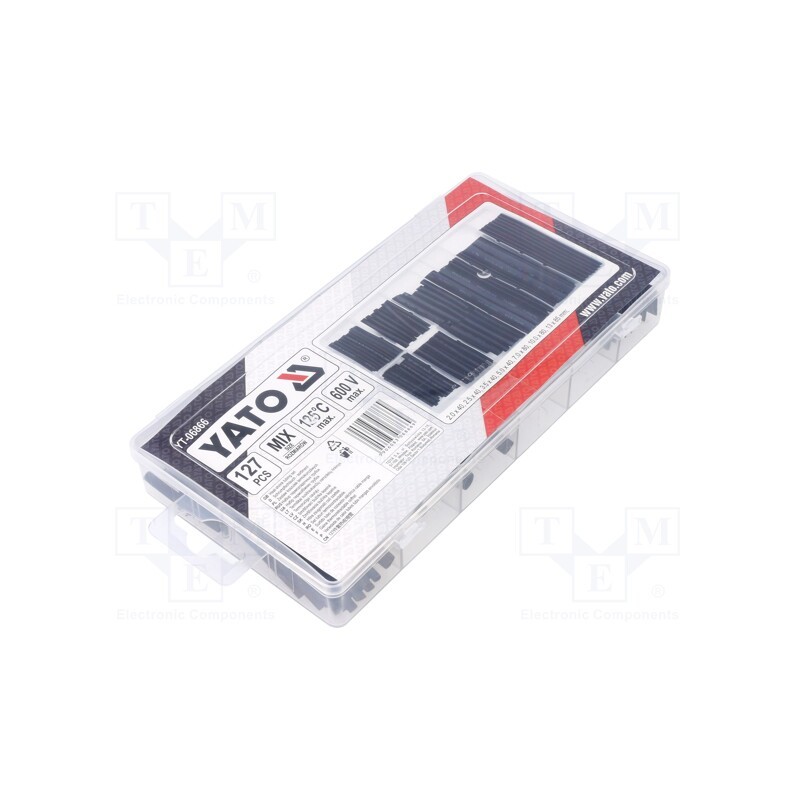 1 pcs x YATO - YT-06866 - Set of heat shrink sleeves, 2: 1, black, polyolefine, 127pcs.