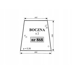 Side window left right massey ferguson 868 347612