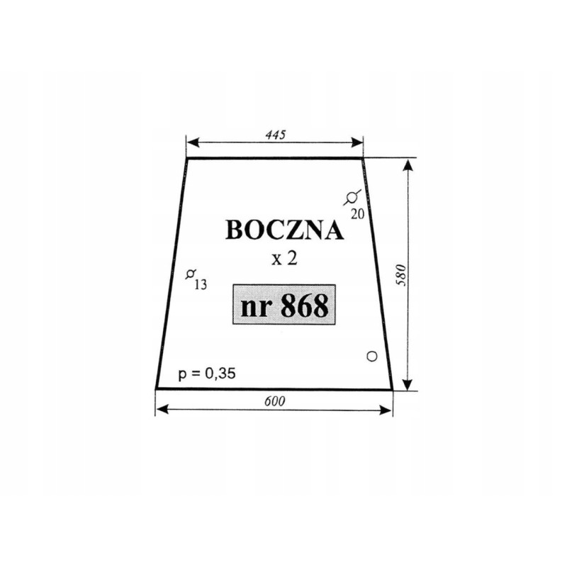 Side window left right massey ferguson 868 347612