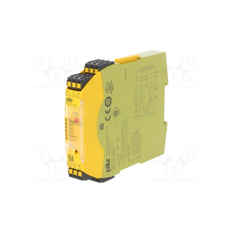 1 pcs x PILZ - 751103 - Module: safety relay, PNOZ s3 C, Usup: 24VDC, IN: 3, OUT: 3, -10÷55°C