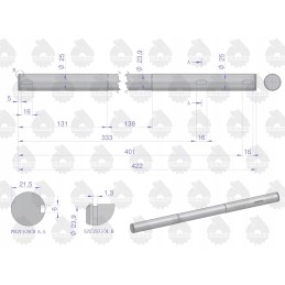 Pedal shaft C 360 original Ursus
