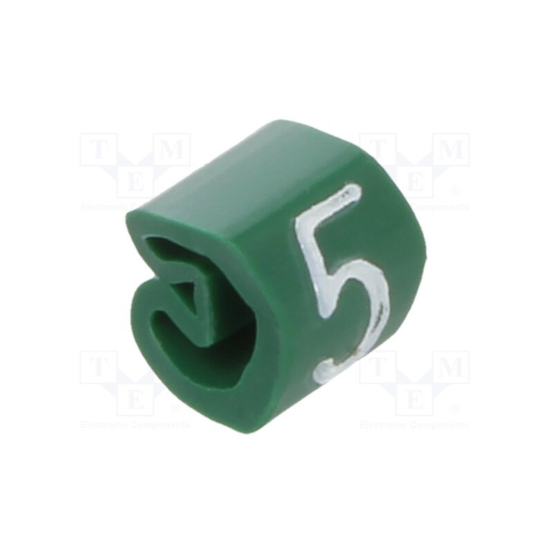 200 pcs x WEIDMu00dcLLER - CLI C 02-3 GN/WS 5 MP - Markers, Marking: 5, 1.3÷3mm, PVC, green, -30÷80°C, leaded, CLI C