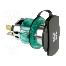 1 pcs x PRO CAR - 68140860 - Car lighter socket, car lighter socket x1, 20A, green, blister