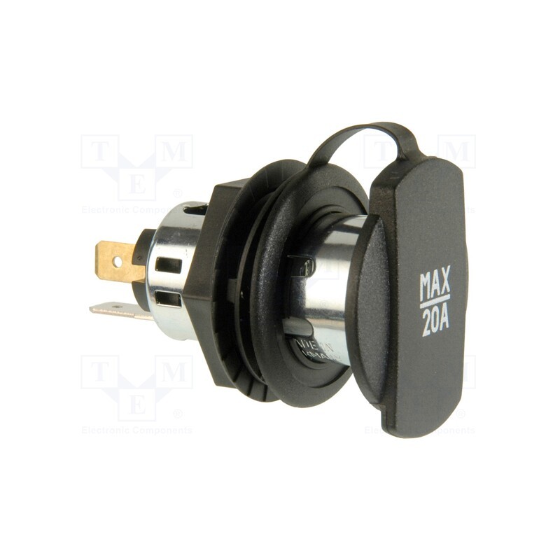 1 pcs x PRO CAR - 68140800 - Car lighter socket, car lighter socket x1, 20A, black, blister
