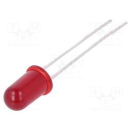 2 pcs x BROADCOM (AVAGO) - HLMP-3301-D0002 - LED, 5mm, red, 2.4mcd, 60°, Front: convex, 1.9÷2.4V, No.of term: 2